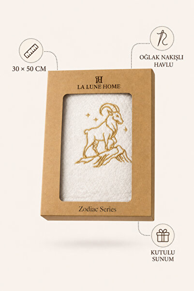 la lune home منشفة مطرزة بعلامة الأبراج مقاس 30×50 سم - منشفة يد ووجه مصنوعة ...