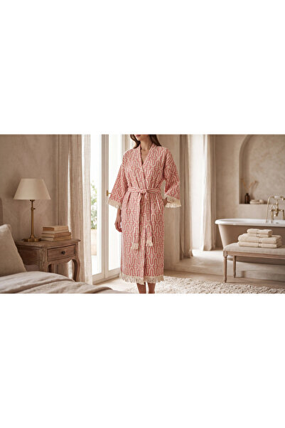 Kimono bornoz Jakarli müslin kumaş