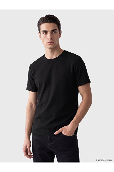 LC Waikiki Nevavm Differential Oval Collar Men's T-Shirt