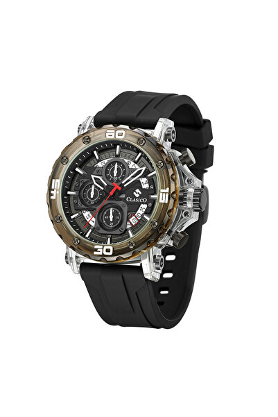 Clasico Obsidian Drive Men’s Luxury Chronograph Watch | 45mm Black Dial | Eli...