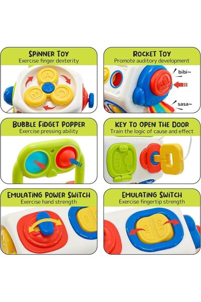 GENERAL Busy Cube, Montessori Toys for Sensory Activity, Educational Toys for 1-3 Year Old Boys and Girls