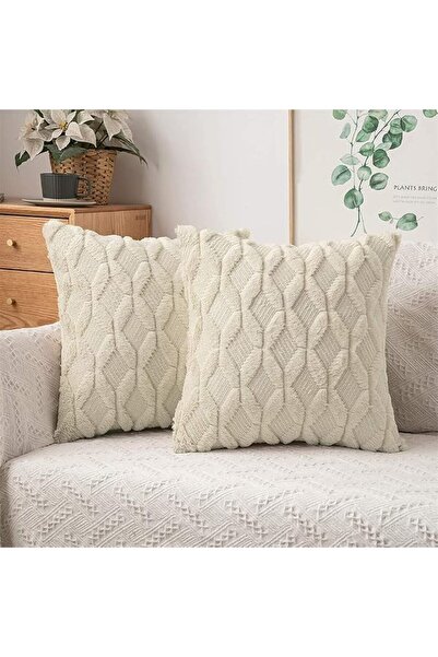 GENERAL غطاء وسادة أريكة أنيق من شابي، مقاس 45×45 سم، أغطية وسائد مزخرفة بالز...