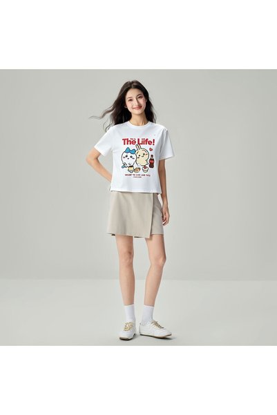 Giordano Women Chiikawa Cotton Graphic Tee