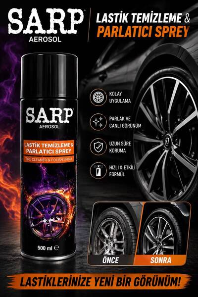 Sarp Aerosol Lastik Temizleme ve Parlatıcı Sprey 500 ML