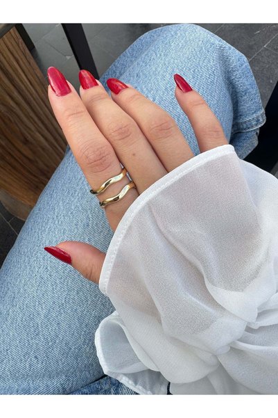 KİUSS Double Wavy Gold Ring