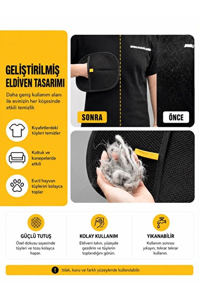 HAYHAYPETSHOP Kedi Köpek Tüy Toplama Eldiveni Yıkanabilir Koltuk Kıyafet Halı...