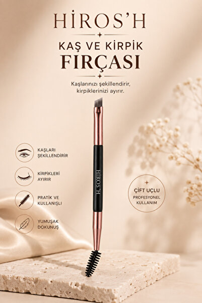 HİROS'H Çift Uçlu Kaş ve Kirpik Fırçası Kaş Boyama ve Tarama Brow Brush Groomer