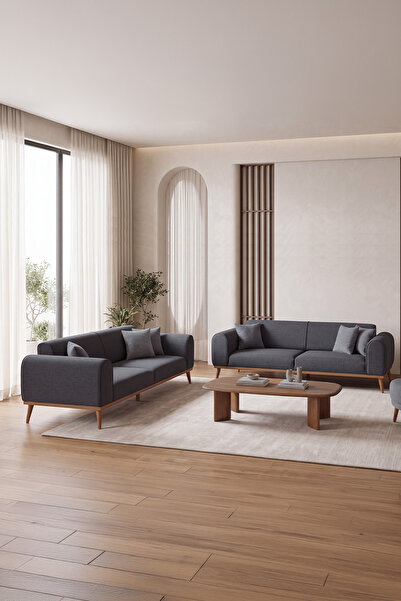 İYENA HOME LİVİNG Candyy 3+3 Keten Koltuk Takımı Sırt Mekanizmalı Yataklı
