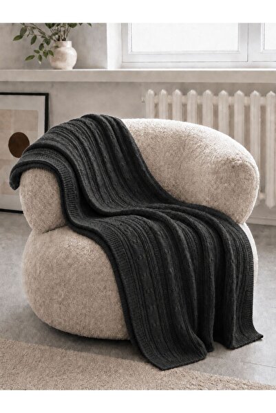 izayq collection Tri̇ko Wool Knitted Tv Blanket-Sofa Shawl-Shoulder Shawl-Knee Blanket