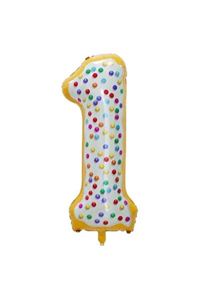 genaja Balon din Folie Metalizată, Cifră 1, Model Candy, Temă Aniversare, 100...