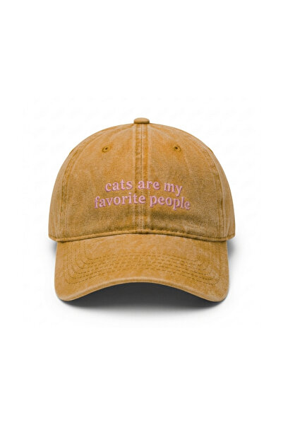 Tresore Cats Are My Favorite People Embroidered Cotton Fabric Washable Cap / ...
