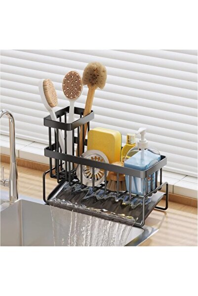 GENERAL Bekbası Sponge Holder, Modern Design, Black Color, Stainless Steel Ma...