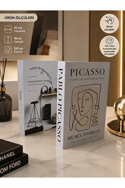 NARİBA Decorative Book Box Set of 2