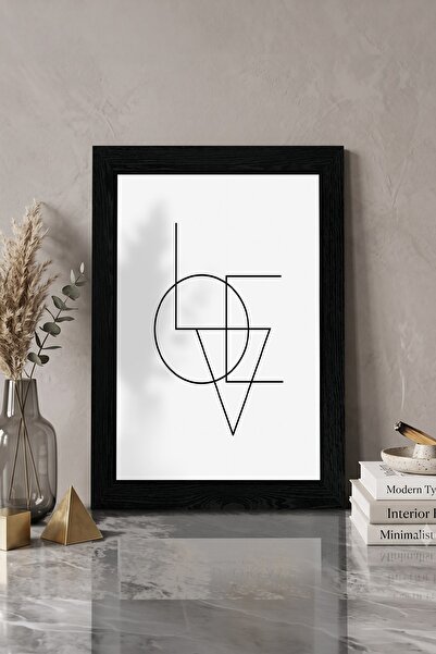 KOLAJTASARIM Tablou MDF cu aspect de ramă din lemn negru — Tablou decorativ M...