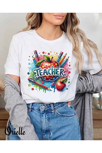 Orielle Relaxed Silhouette Colorful Teacher t-shirt