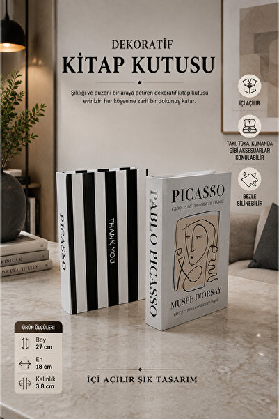 NARİBA Set de 2 cutii decorative pentru cărți