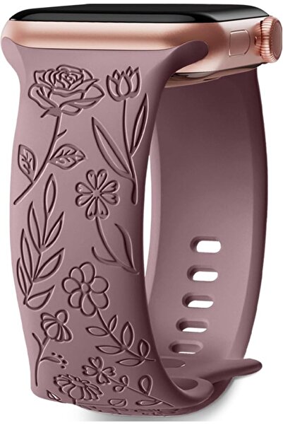Upeak Floral Engraved Strap Compatible with Apple Watch Band 38mm 40mm 41mm f...