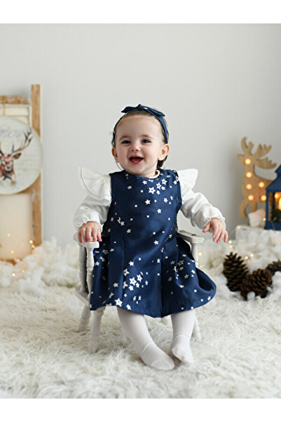 LC Waikiki Crew Neck Long Sleeve Patterned Baby Girl 3-Piece Set