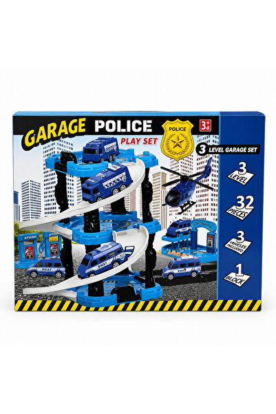 kumkumticaret 2022 Single Block Police Garage Set Toy Parking Lot Set