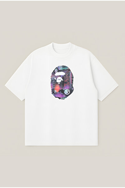 Moon Dancer Μπλουζάκι Cyberpunk BAPE με στάμπα, υπερμεγέθης, φαρδιά γραμμή, u...