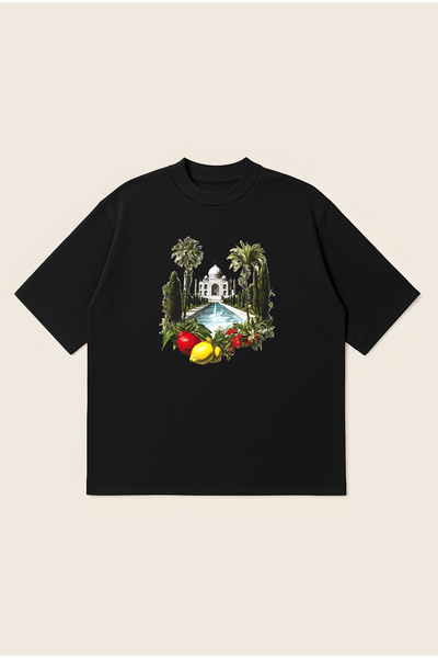 Moon Dancer Taj Mahal Printed Oversize Boxy Cut Unisex 100% Cotton Tshirt |  ...