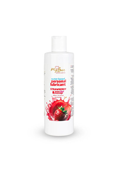 mylove Lubrifianți aromatizați Seria Aroma Intim și Masaj 2 în 1 Căpșuni 300ml