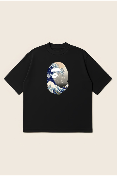Moon Dancer Winter Bape Printed Oversize Boxy Cut Unisex 100% Cotton Tshirt |...