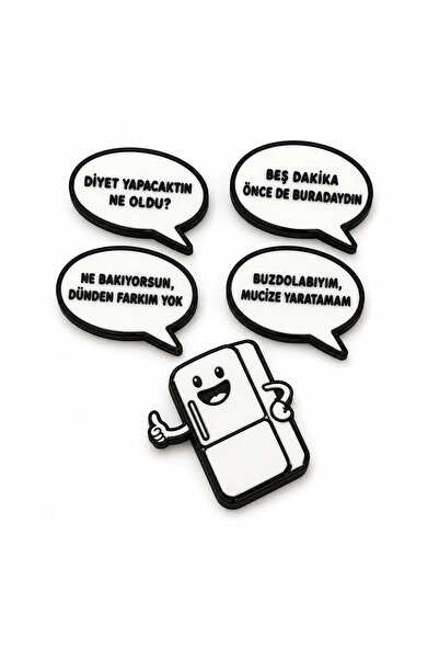 İKONİXPET Kişiye Özel 3D Buzdolabı Magnet Seti – Komik Yazılı Konuşma Balonu ...