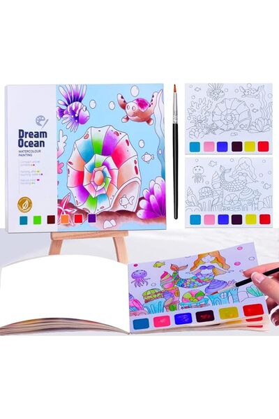 EXCEFORE كتاب رسم بالألوان المائية للأطفال الصغار، مجموعة ألوان مائية محمولة ...