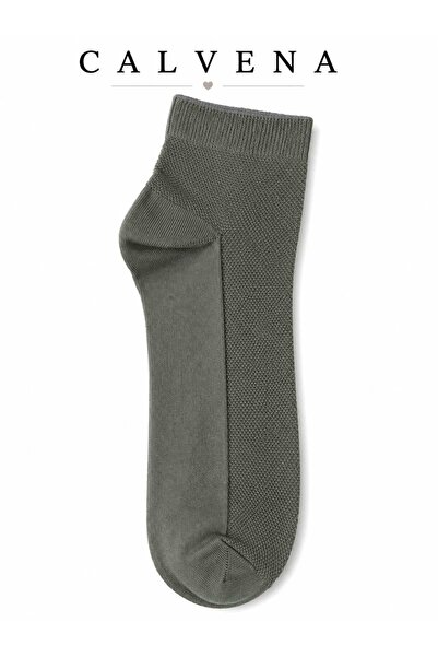 Calvena Premium Men's Bamboo Booties Seamless Anti-Sweat 6-Pack Socks