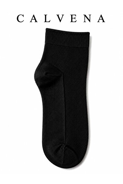Calvena Premium Men's Bamboo Booties Seamless Anti-Sweat 6-Pack Socks