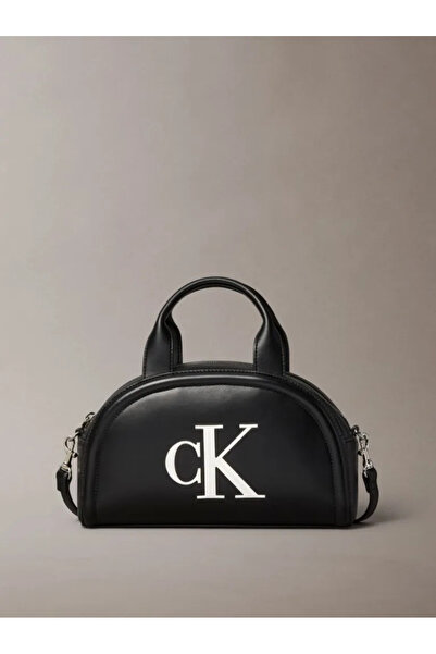 Calvin Klein Women's Black Shoulder Bag with Brand Logo, Suitable for Daily Use