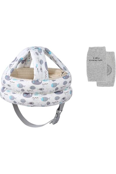 Hepiide [1+1] Baby Safety Helmet, with 1 Pair Knee Pads, Head Protection Todd...