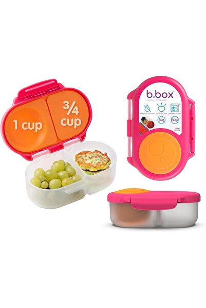 b.box بي بوكس - حاوية تخزين الطعام مع جيبين مغلقين ومادة السيليكون، صندوق وجب...
