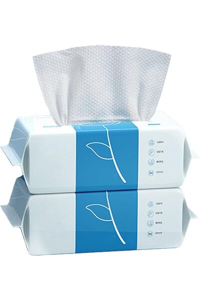 GENERAL Disposable Face Towels, 100% Cotton Facial Tissues, Soft, Dry, Lint-F...