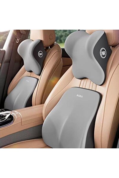 Vinnatsu Car Lumbar and Neck Support Pillow Set with Ergonomic Backrest and A...