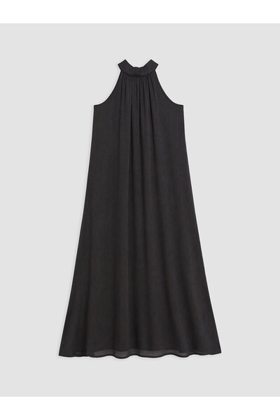 LC Waikiki Two Mt Shop Quality Halter Neck Gathered Ribbed Satin Dress