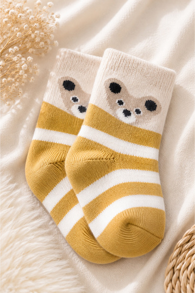 PANİVUE Girl's Colorful Daily Patterned Perfumed College Socks