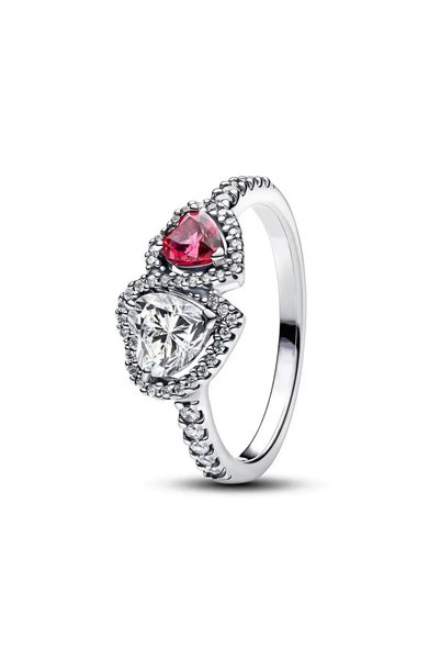 Choice77 7 AMR017 S925 Silver Plated Pave Gem Floral Pearl Cluster Heart Ring...