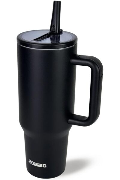 ROEIEIS Roysy Stainless Steel and Plastic 40oz Tumbler with Handle and Flip S...