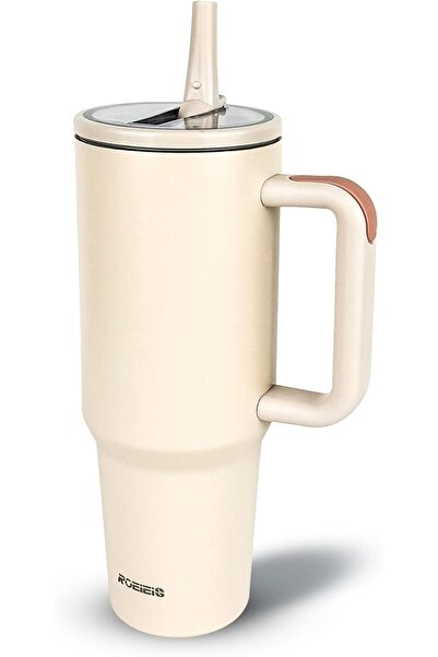 ROEIEIS Roysy Stainless Steel and Plastic 40oz Tumbler with Handle and Flip S...