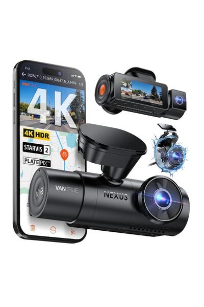 VANTRUE N4 PRO S 3-Channel Dash Cam, 4K+1080P+1440P, HDR, GPS, Wi-Fi, Black