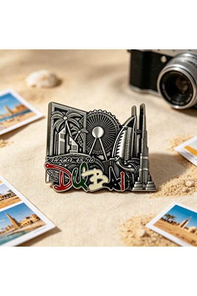 NUJET R549 Metal refrigerator stereo relief Burj Khalifa Dubai photo frame Fe...