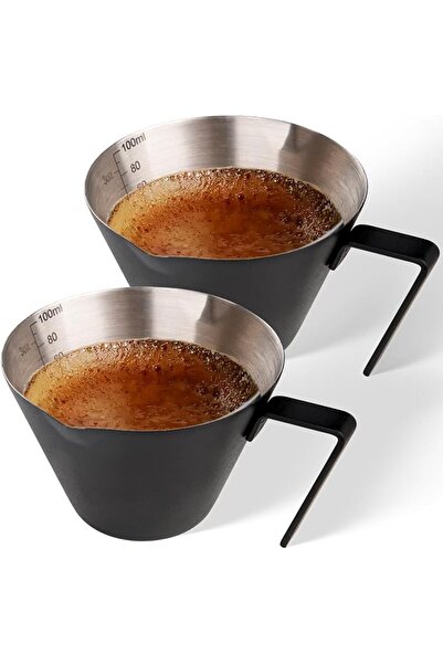 GENERAL Yaramat Stainless Steel Espresso Cup Metal Measuring Cup Double Spout...