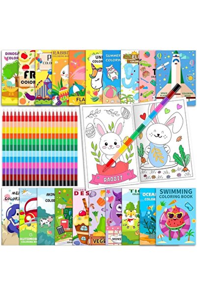 GENERAL 24 Farm Coloring Pages + 24 Crayons Stacking Set, Complete Set for Pa...
