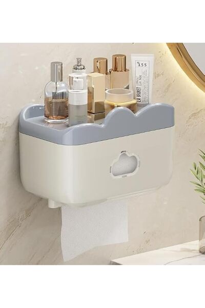 GENERAL Wall Mounted Tissue Box, Waterproof Punch-Free Tissue Dispenser for B...