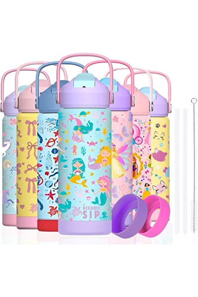 GENERAL Oushenaike Premium Stainless Steel Water Bottle with Straw 550ml - Le...
