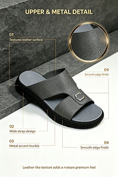 SoftSole KSA صنادل رجالية بحزام مزدوج، نعال كاجوال للأعمال مزودة بمشبك قابل ل...
