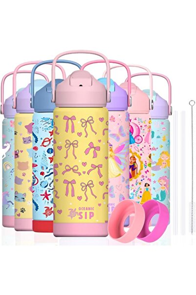 GENERAL Premium Girls' Stainless Steel Water Bottle with Straw from Oceanic -...