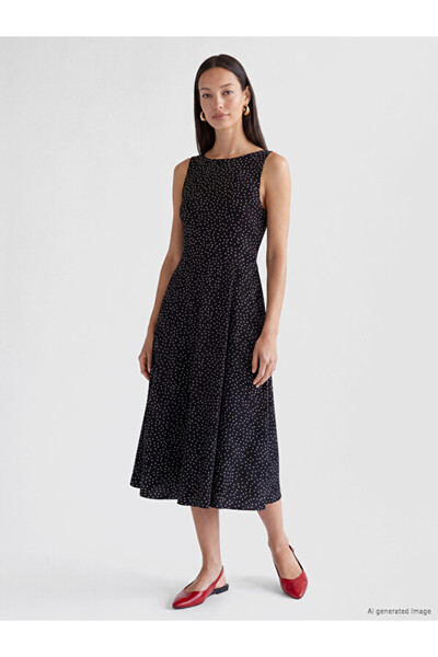 LC Waikiki Zero Roba Collar Sleeveless Polka Dot Women's Dress for Style Seek...